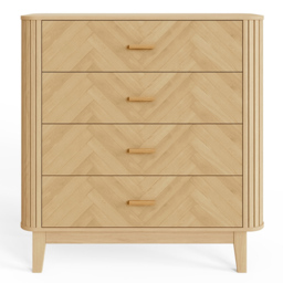 GFW Axel Oak 4 Drawer Chevron Pattern Chest of Drawers - thumbnail 3