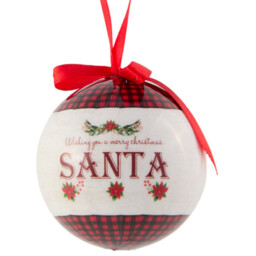 Santa's Chalet Red and Green Christmas Bauble 6 Pack - thumbnail 3