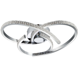 Cosylyte Moora Chrome 3 Light Curved Beaded Ceiling Light - thumbnail 1