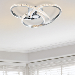 Cosylyte Moora Chrome 3 Light Curved Beaded Ceiling Light - thumbnail 2