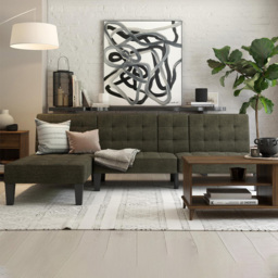 Dorel Adalynn Linen Grey Convertible Futon