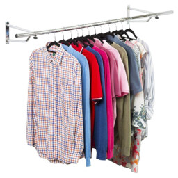 House of Home Silver Wall-Mounted Clothes Rail 6ft - thumbnail 3