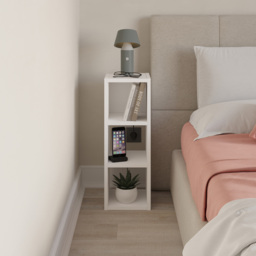 Decortie Combayn 3 Shelf White Low Bookcase - thumbnail 3