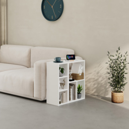 Decortie Combayn 3 Shelf White Low Bookcase - thumbnail 4