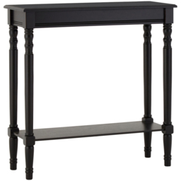 Premier Housewares Black Single Shelf Pine Wood Console Table - thumbnail 3