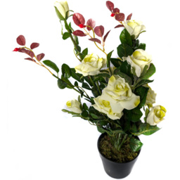 Best Artificial White Rose Plant in Pot 2ft - thumbnail 3