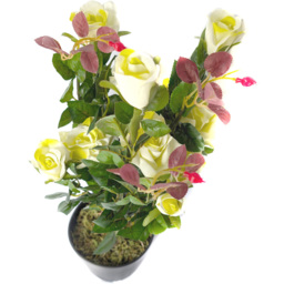 Best Artificial White Rose Plant in Pot 2ft - thumbnail 2
