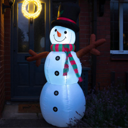 St Helens Multicolour LED Inflatable Snowman 6ft - thumbnail 1