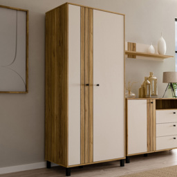 Florence Grafton 2 Door Cream and Oak Wardrobe