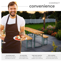 tectake Sissi Foldable Picnic Table and Bench Set - thumbnail 4