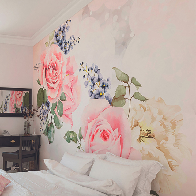 Origin Murals Roses and Sparkles Pink Wall Mural - image 1