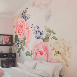 Origin Murals Roses and Sparkles Pink Wall Mural