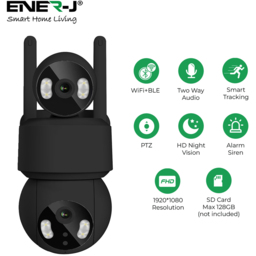 Ener-J Black Dual Lens Smart WiFi Outdoor IP Dome Camera - thumbnail 2