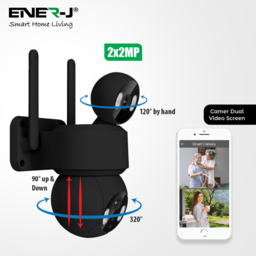 Ener-J Black Dual Lens Smart WiFi Outdoor IP Dome Camera - thumbnail 3