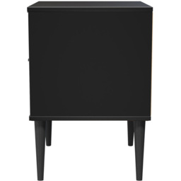 Crowndale Hong Kong 2 Drawer Matt Black Compact Bedside Cabinet Ready Assembled - thumbnail 4