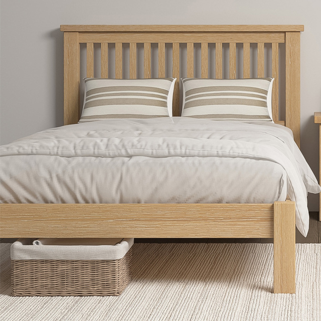 Seconique Windsor Double Natural Oak Low End Bed Frame - image 1