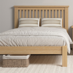Seconique Windsor Double Natural Oak Low End Bed Frame - thumbnail 1