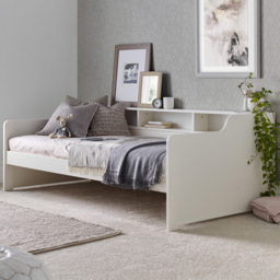 Tyler Single White Guest Bed with Spring Mattress