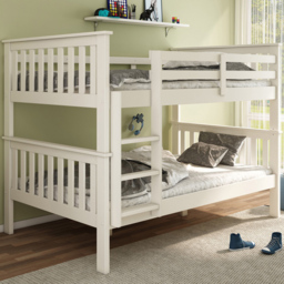 Oslo Quadruple White Bunk Bed with Memory Foam Mattresses