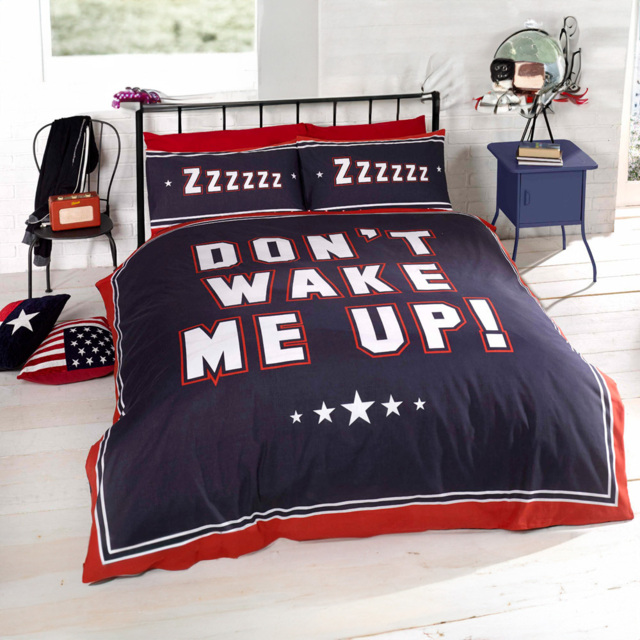 Rapport Home Don't Wake Me Up King Size Navy Duvet Cover Set - image 1