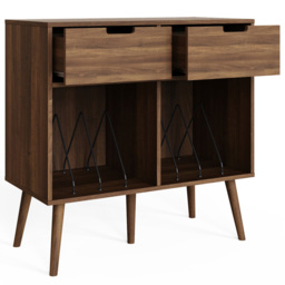 GFW Jaxon Warm Walnut 2 Drawer 2 Shelf Turn Table Cabinet - thumbnail 4