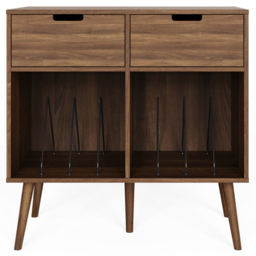 GFW Jaxon Warm Walnut 2 Drawer 2 Shelf Turn Table Cabinet - thumbnail 4