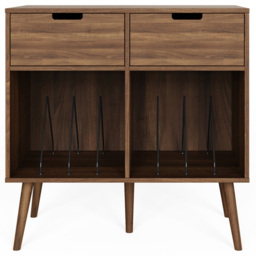 GFW Jaxon Warm Walnut 2 Drawer 2 Shelf Turn Table Cabinet - thumbnail 3