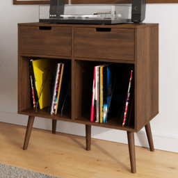 GFW Jaxon Warm Walnut 2 Drawer 2 Shelf Turn Table Cabinet