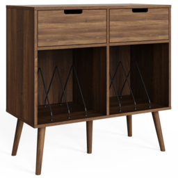 GFW Jaxon Warm Walnut 2 Drawer 2 Shelf Turn Table Cabinet - thumbnail 2
