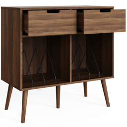 GFW Jaxon Warm Walnut 2 Drawer 2 Shelf Turn Table Cabinet - thumbnail 3