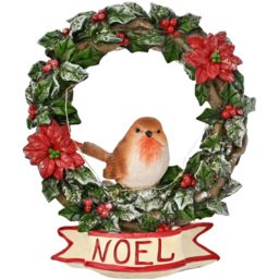 The Seasonal Gift Co. Robin Wreath Christmas Figurine