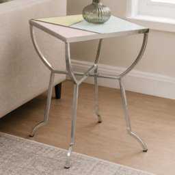 Premier Housewares Arbus Coloured Mirrored Square Side Table - thumbnail 1