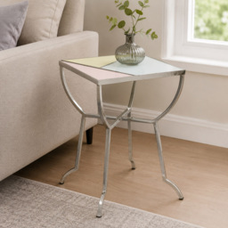 Premier Housewares Arbus Coloured Mirrored Square Side Table - thumbnail 3
