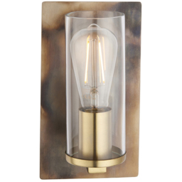 Merano Palermo Bronze Patina and Clear Glass Wall Lamp