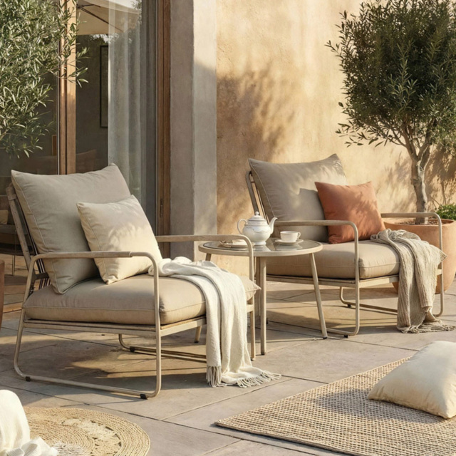 Artemis Home Sorella Beige 2 Seater Patio Conversation Set - image 1