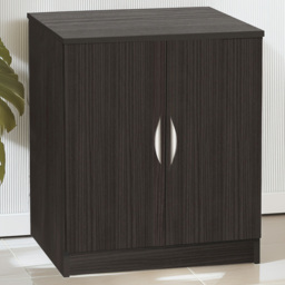 R White Cabinets 2 Door Black Desk Height Cupboard
