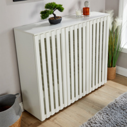 Home Source Halden 3 Door White Shoe Cabinet