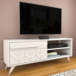 Decorotika Venice White Single Door 2 Shelf TV Unit
