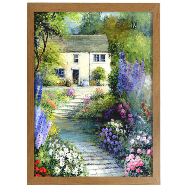 Laura Ashley Cottage Flowers Wooden Frame Wall Art 40 x 50cm - image 1