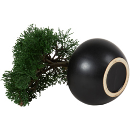 Black Bonsai Tree Artificial Plant in Black Pot 26cm - thumbnail 3