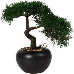 Black Bonsai Tree Artificial Plant in Black Pot 26cm - thumbnail 2