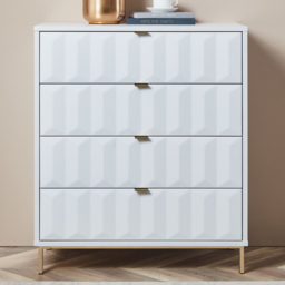 Lara 4 Drawer White Chest of Drawers - thumbnail 1