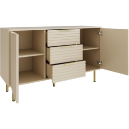 GFW Nervata 2 Door 3 Drawer Cream Sideboard - thumbnail 3