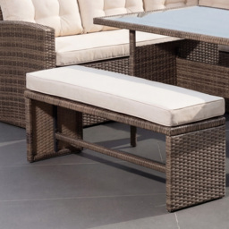 Artemis Home Piana 7 Seater Cream and Brown Rattan Garden Corner Sofa Set - thumbnail 2