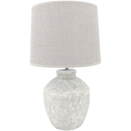 Acacia Home 51cm Elegant Rustic Ceramic Table Lamp with Fabric Drum Shade