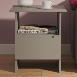 Crowndale Milan Dusk Grey Single Drawer Lamp Table Ready Assembled - thumbnail 1