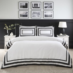 Oxford Border Duvet Set Monochrome King - thumbnail 1