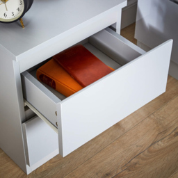 Home Source Lugano Grey 2 Drawer Bedside Cabinet - thumbnail 3