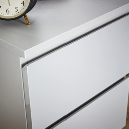 Home Source Lugano Grey 2 Drawer Bedside Cabinet - thumbnail 4