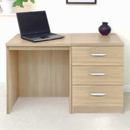 R White Cabinets SET-03-IN-ST 2 Drawer Desk Brown - thumbnail 1